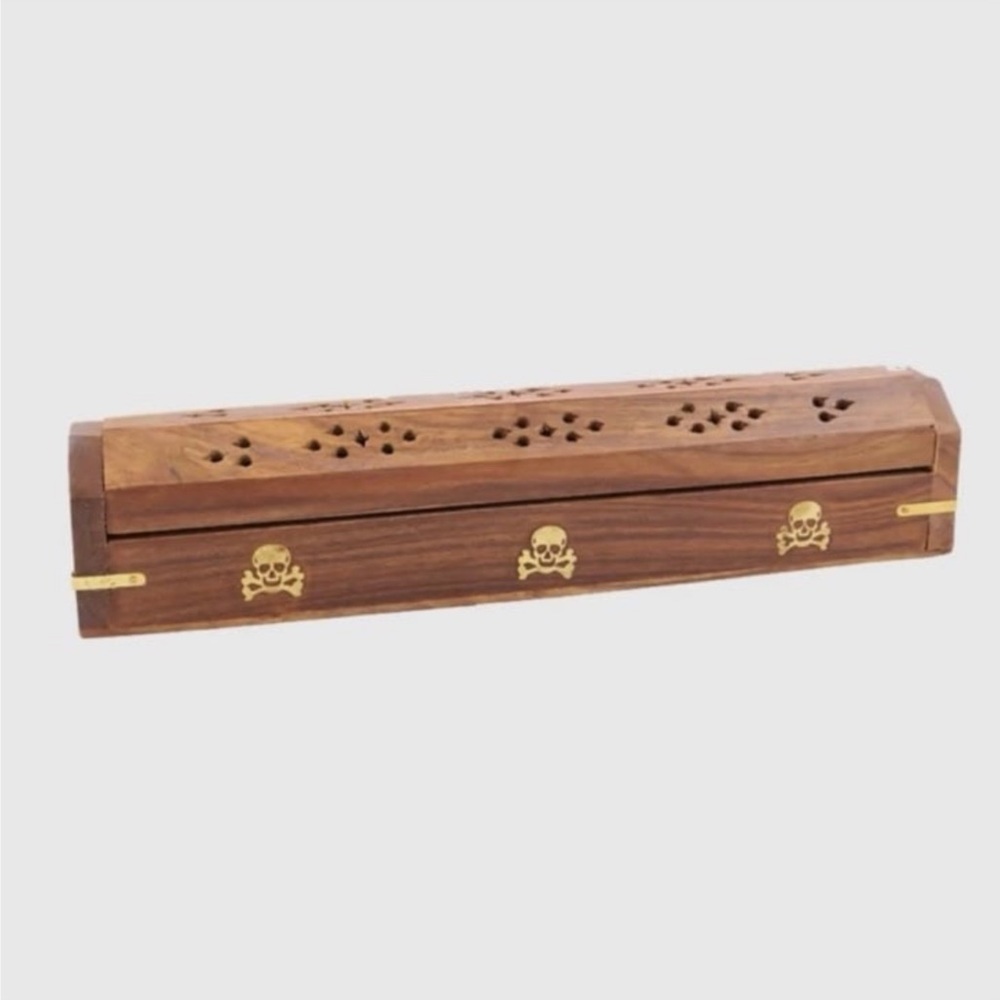 Crossbones Coffin Incense Burning Box